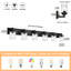 Luminaire de salle de bain 6 lumières noir, luminaire mural moderne avec abat-jour en verre nervuré transparent, applique murale industrielle pour miroir de salle de bain, cuisine, salon, base E26