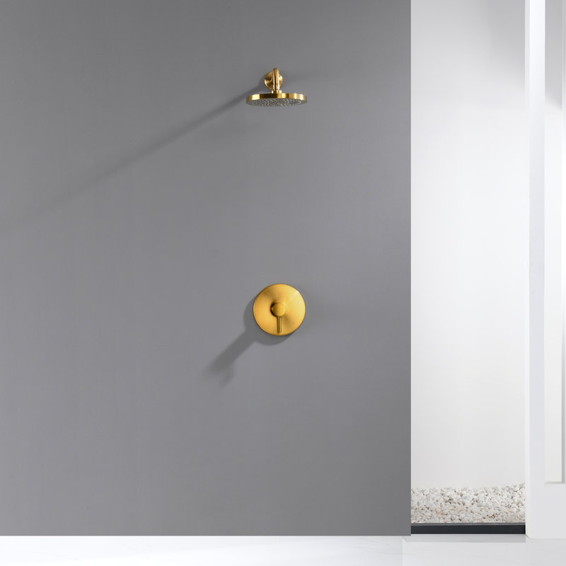 Single Handle 1-Spray Shower Faucet with Valve, Brushed Gold