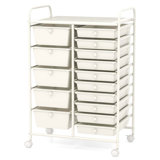 Rebrilliant 15 Drawer Rolling Organizer Cart Utility Storage Tools Scrapbook Paper Multi-use