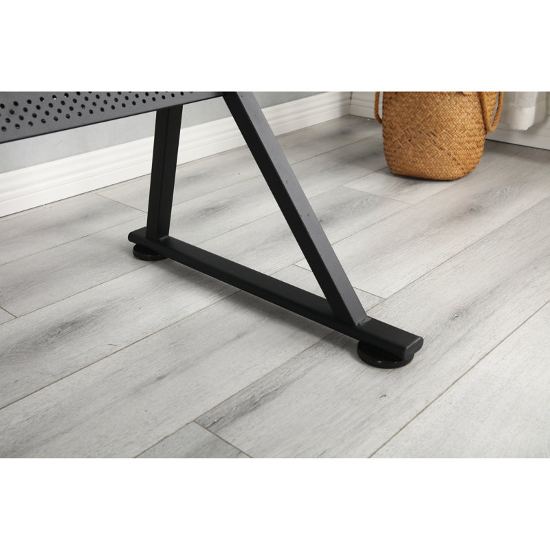Bureau ajustable pour bureau à domicile, 2 tiroirs, tabouret, bureau inclinable à 0 - 75 °, noir et métal, beaucoup d'espace de rangement