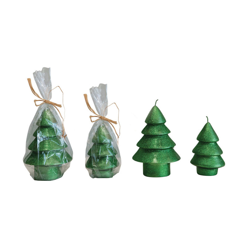 Bougie fantaisie en forme d'arbre non parfumée, H 3,5 po x l 3 po x P 3 po