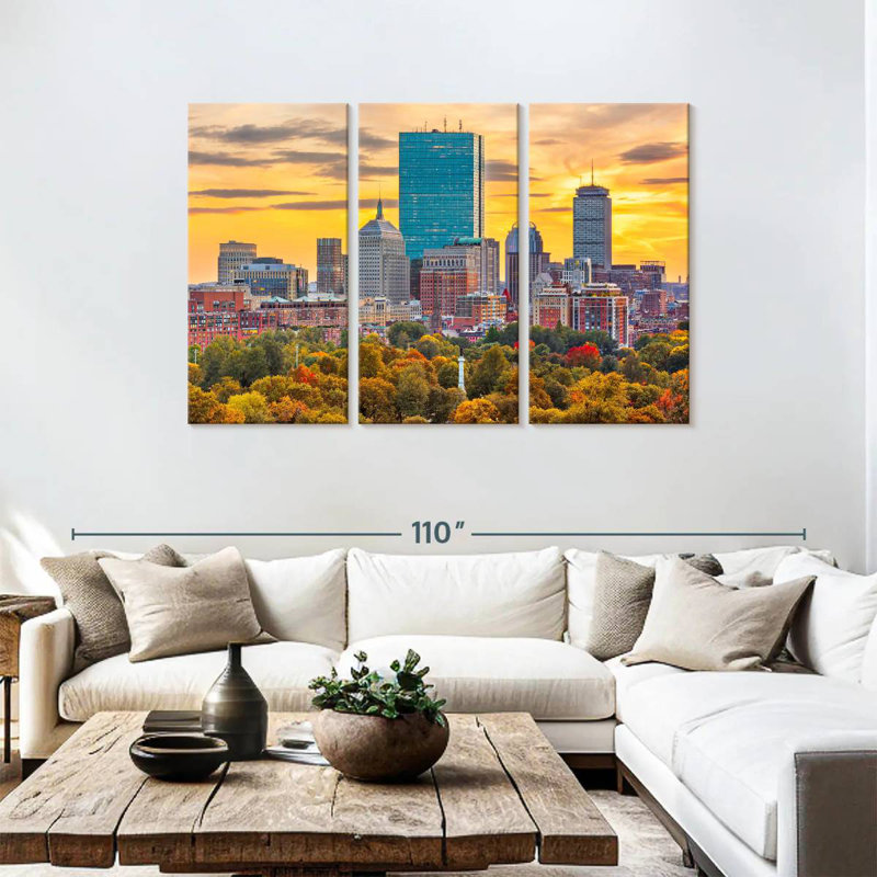 Nicci Boston, coucher de soleil d'automne, H 48 po x l 74 po