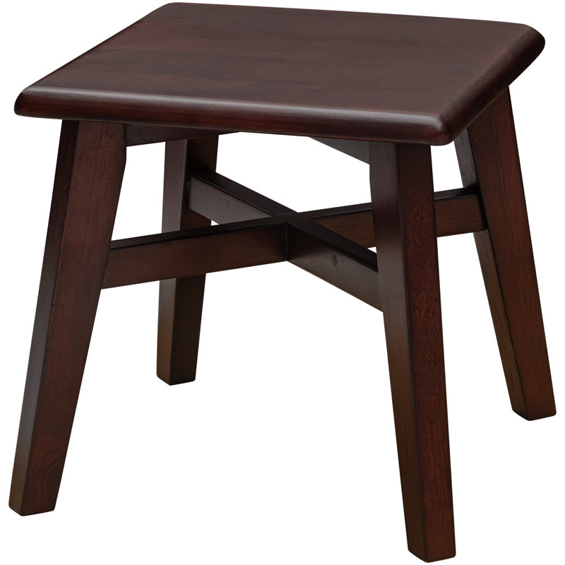 Escabeau léger en bois franc massif à 1 marche de 12,25 po de hauteur pour adultes et enfants avec capacité de 200 lb, espresso