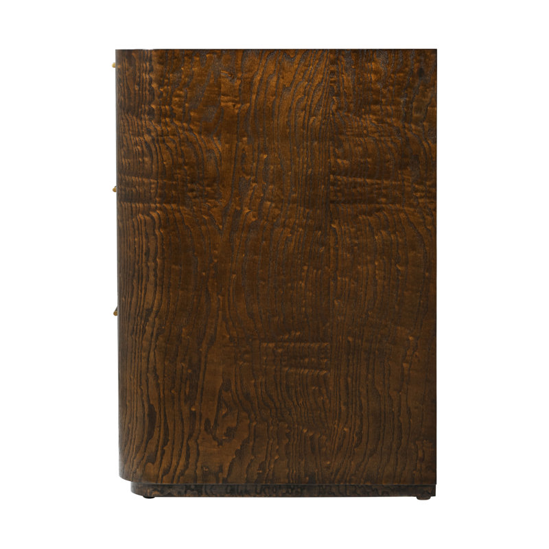 Kesden 3 - Drawer Solid Wood Nightstand, Pyramid Brown