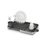 Expanding Steel Dish Rack with Draining Spout and Cutlery Holder