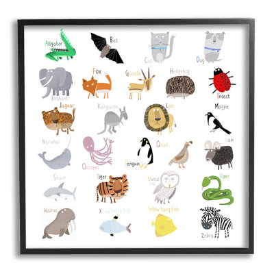 Apprendre l'alphabet, "Animaux sauvages", estampe numérique de Carla Daly