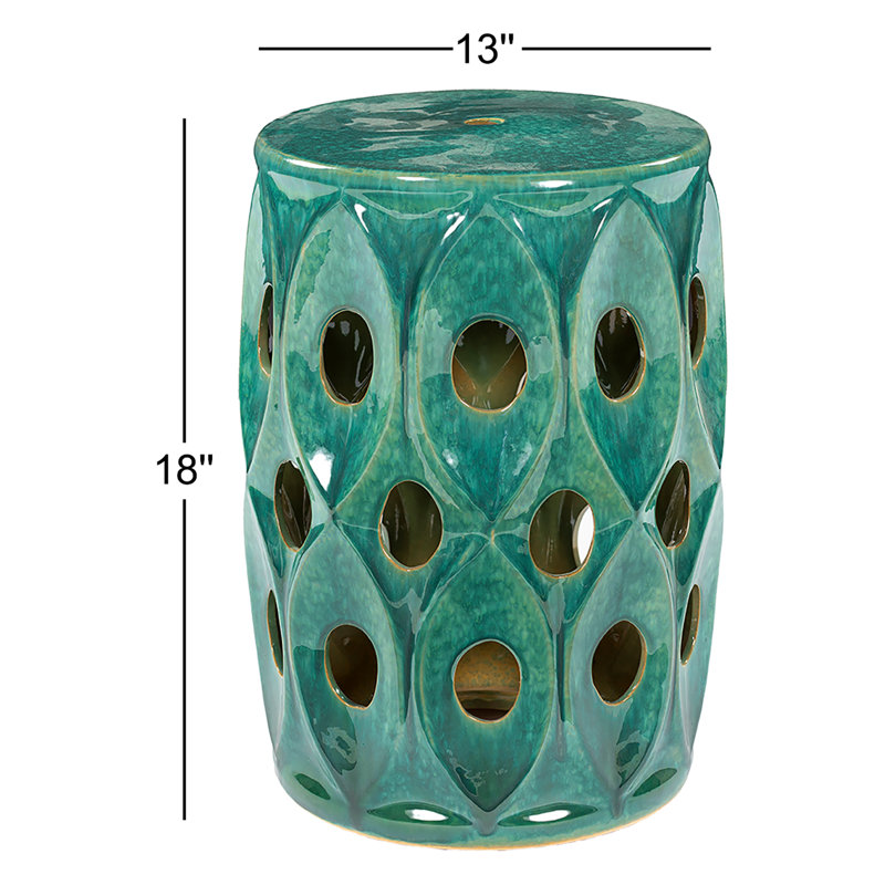 Tabouret de jardin en céramique Fatima, Vert