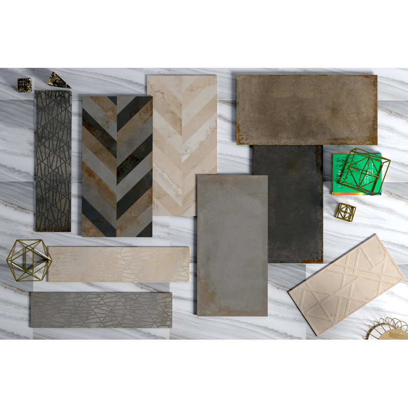 24" x 48" Porcelain Concrete Look Wall & Tile, Pearl