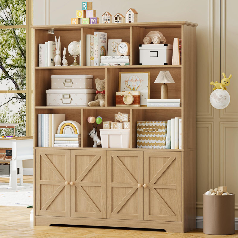 Bibliothèque pour enfants avec rangement, Brun