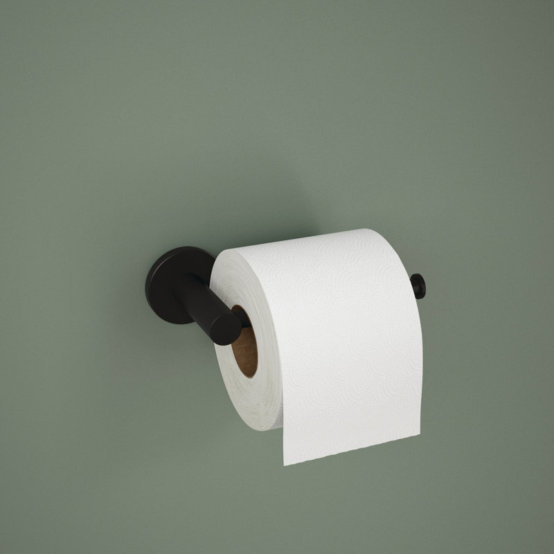 Precept Wall Mounted Toilet Paper Holder, Matte Black