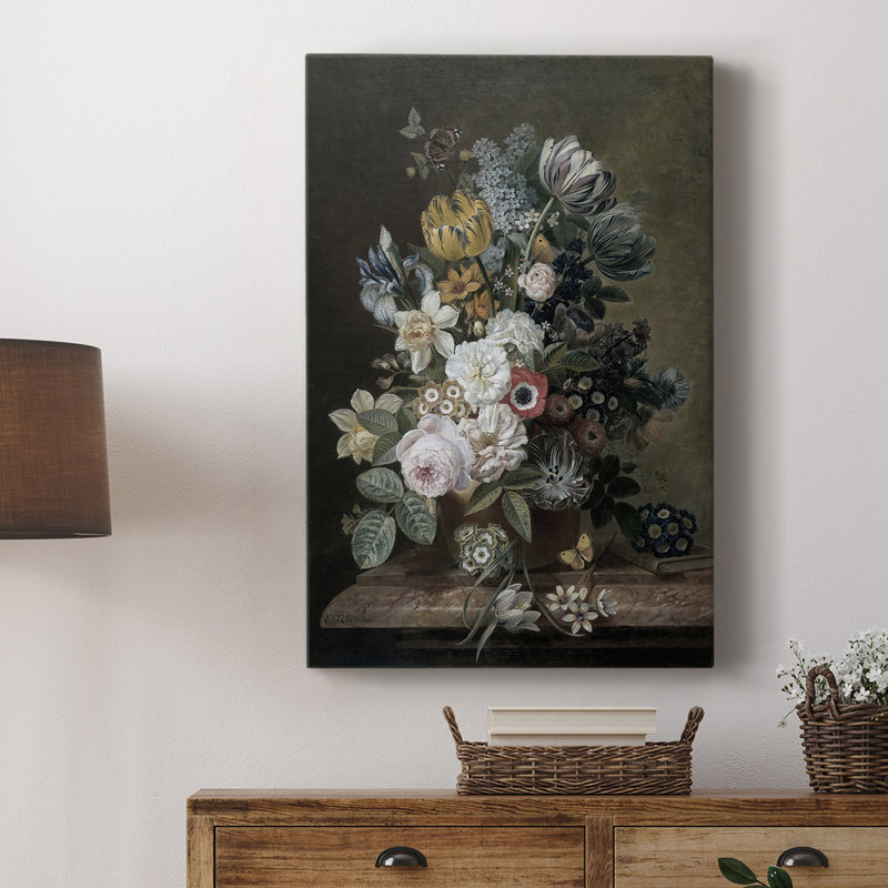 Imprimé floral rétro Lxxx - galerie Cavas, H 48 po x l 32 po