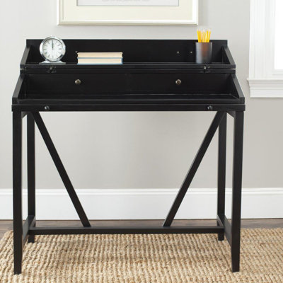 Bureau en bois massif avec rehausse Brileigh