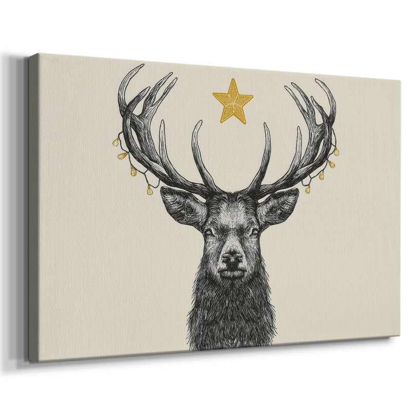 Tinsel-Gold Snow at Dawn-Premium Gallery Wrapped Canvas, 24" H x 36" W