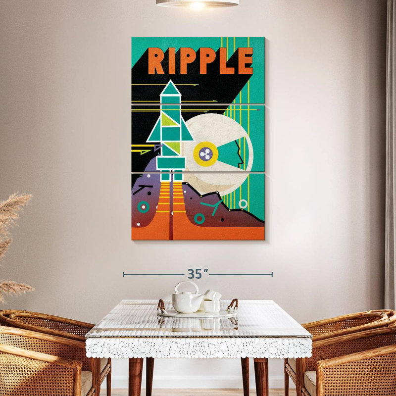 Tergel Cryptocurrency Ripple Poster, 50" H x 32" W