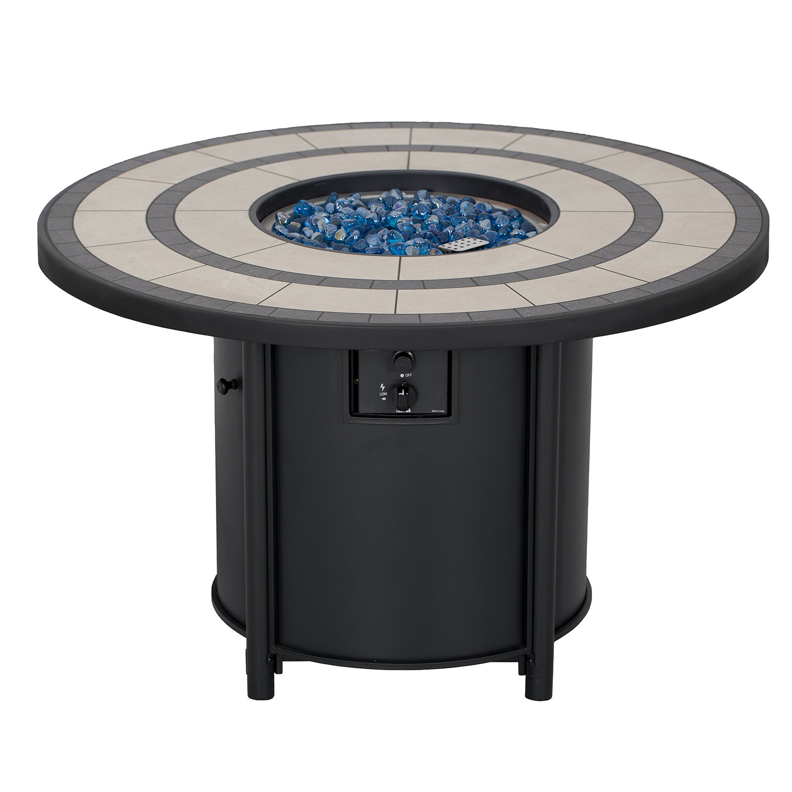 Latitude Run® 42 In. W Steel Round Propane Fire Pit | Wayfair