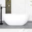 Baignoire autoportante blanche 59 po avec trop-plein et bonde escamotable 59 po pour salle de bain contemporaine