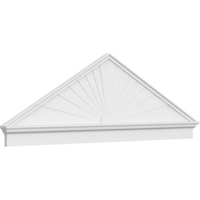 86"W x 28-3/8"H x 2-3/4"P (Pitch 6/12) Peaked Cap Sunburst Architectural Grade PVC Combination Pediment