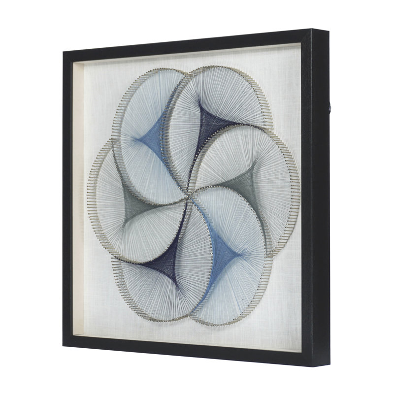 Abstract Blue String Art Shadow Box Wall Decor
