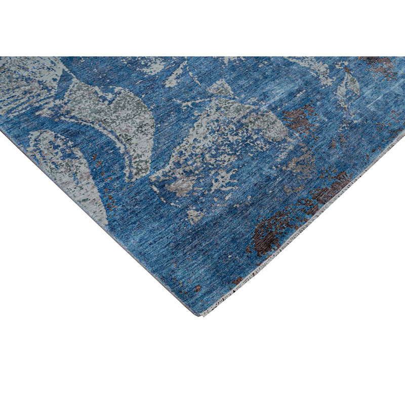 Hand Knotted Abstract Area Rug, Rectangle 9' x 12'