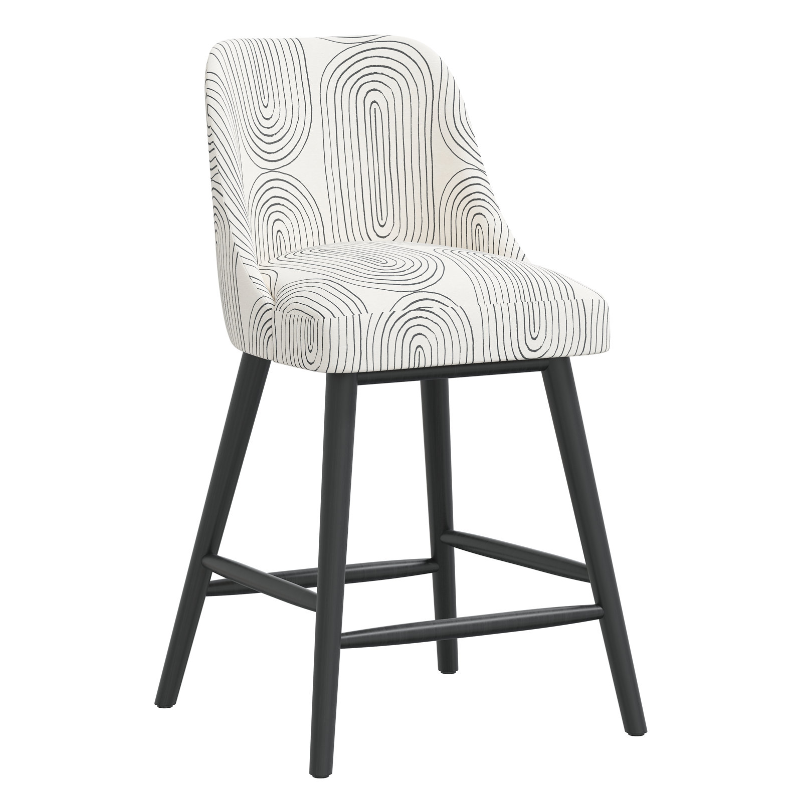 Gallie Bar & Counter Stool, Counter Stool (27” Seat Height), Black Wood, Oblong Slate