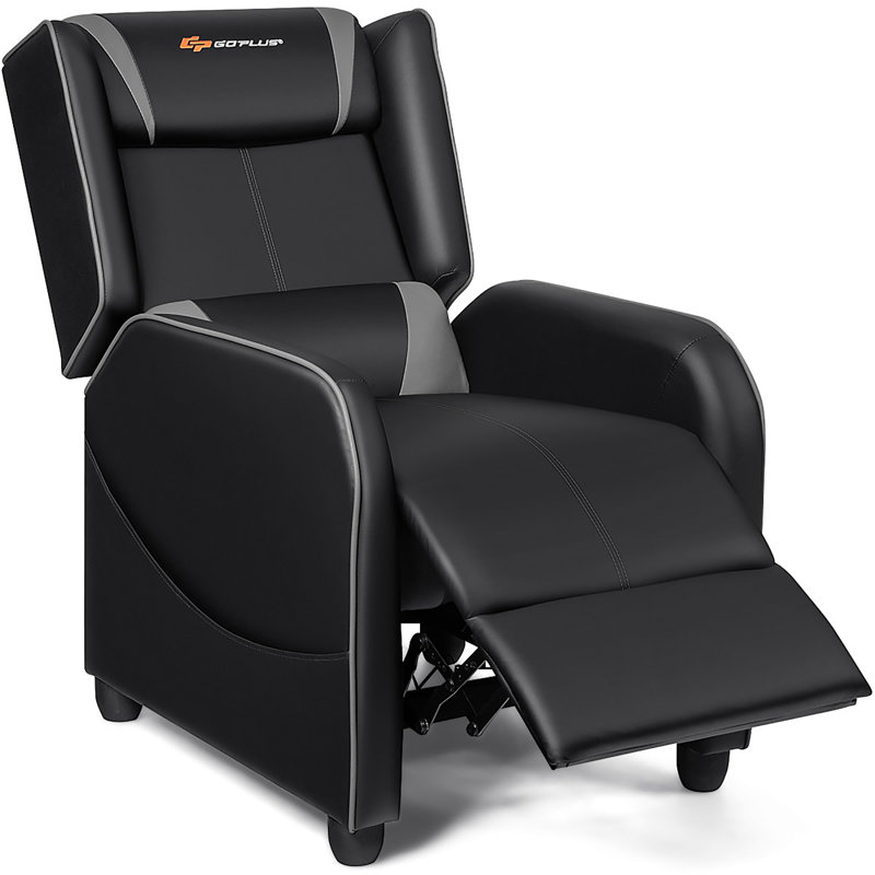 Fauteuil inclinable standard de 25 po de largeur avec masseur, Similicuir gris / noir