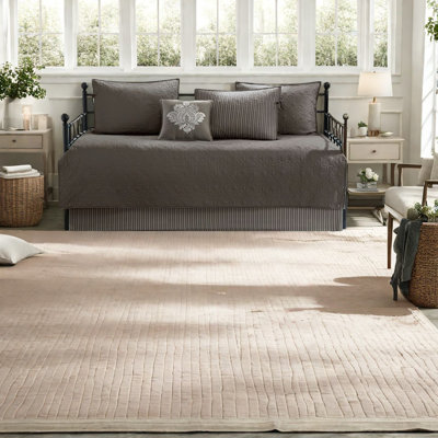 Literie réversible en coton gris foncé, lit de jour simple de style chalet