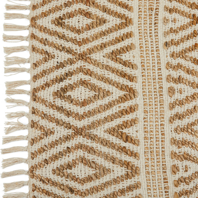 Jute / Sisal and Cotton Geometric Indoor Rug