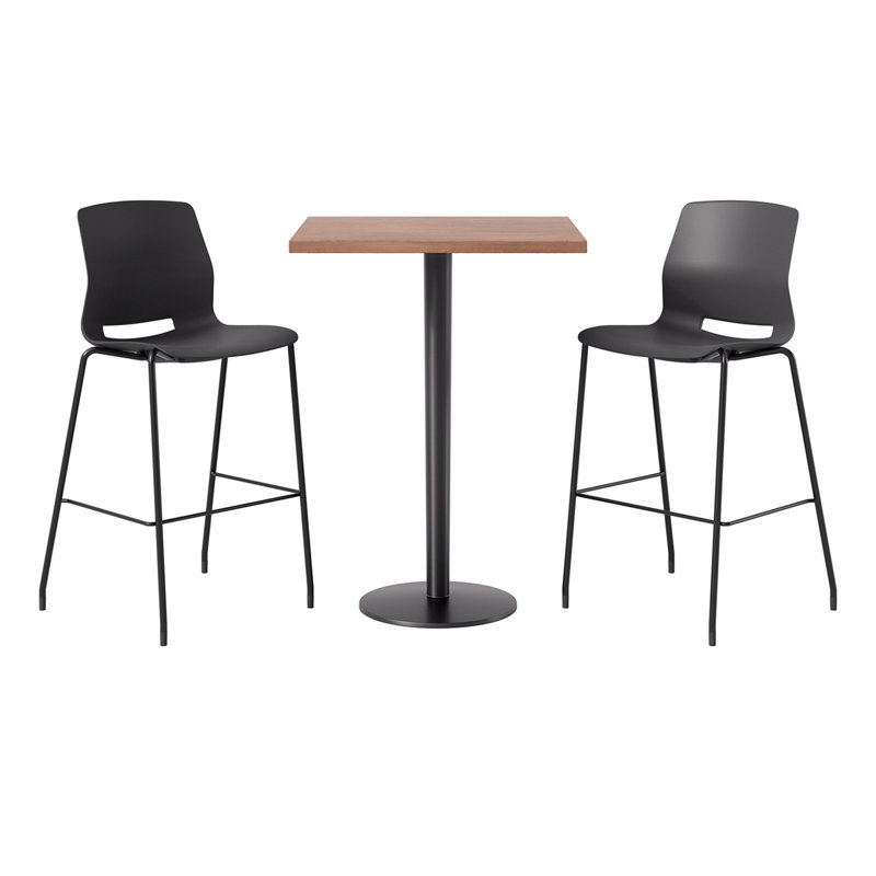 2 - Person Bar Height Dining Set, Black, River Cherry