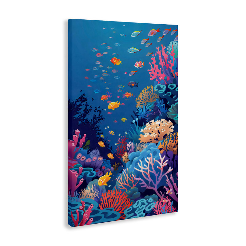 Toile de récif corallien Tropic Life, design par LSR Design Studio, H 24 po x l 16 po