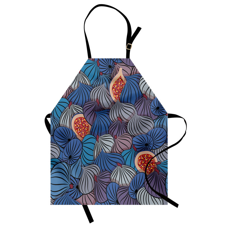 Tablier de fruits East Urban Home, cuisine, jardinage, taille adulte, bleu, mauve et gris