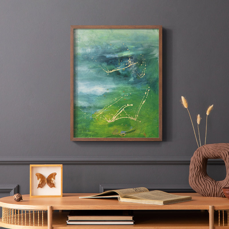 «Peaceful Diptych I», reproduction encadrée - bois massif, H 20 po x l 16 po, Cadre photo brun simple