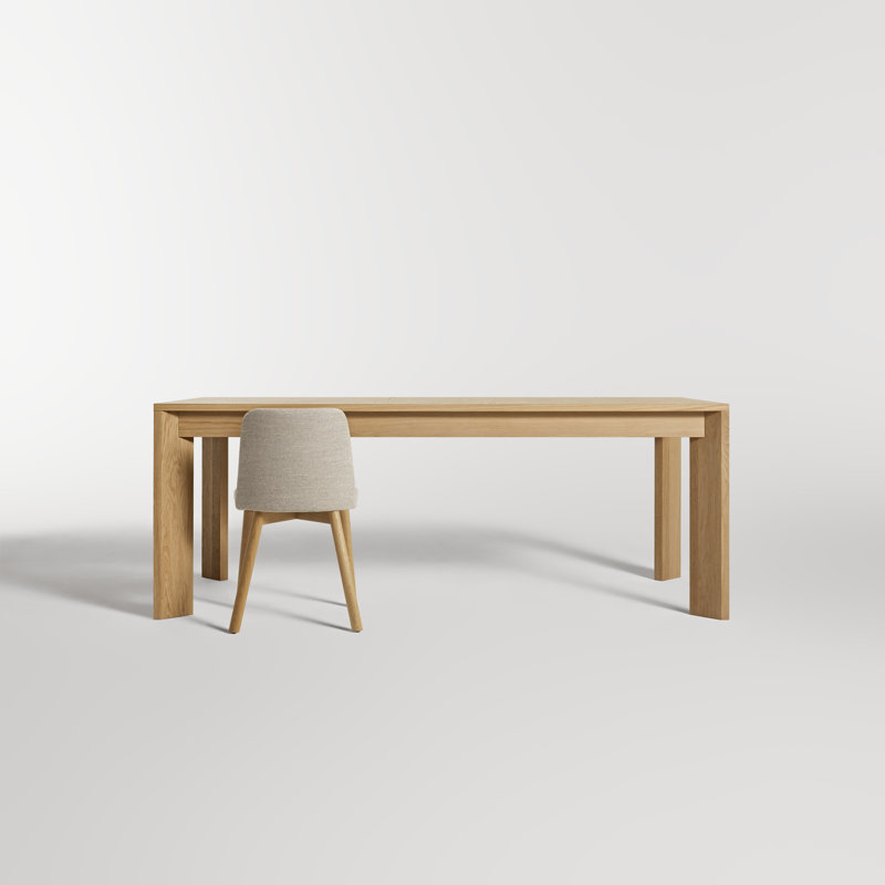 Moreover Solid Wood Dining Table, White Oak, 37" W x 104" L