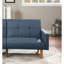 Canapé en polyfibre bleu marine avec dossier et pieds en bois - Repose-pieds élégant avec accoudoirs carrés style transitionnel-1877234922