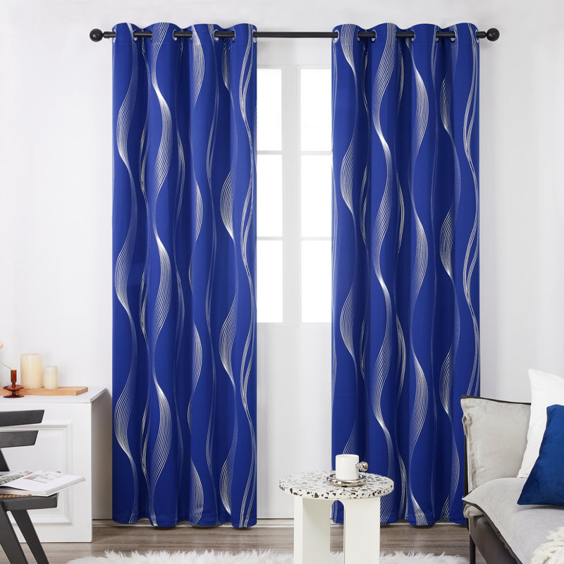 Paire de rideaux occultant et isolants avec œillets Spurgh, L 52 po x L 84 po, Bleu royal