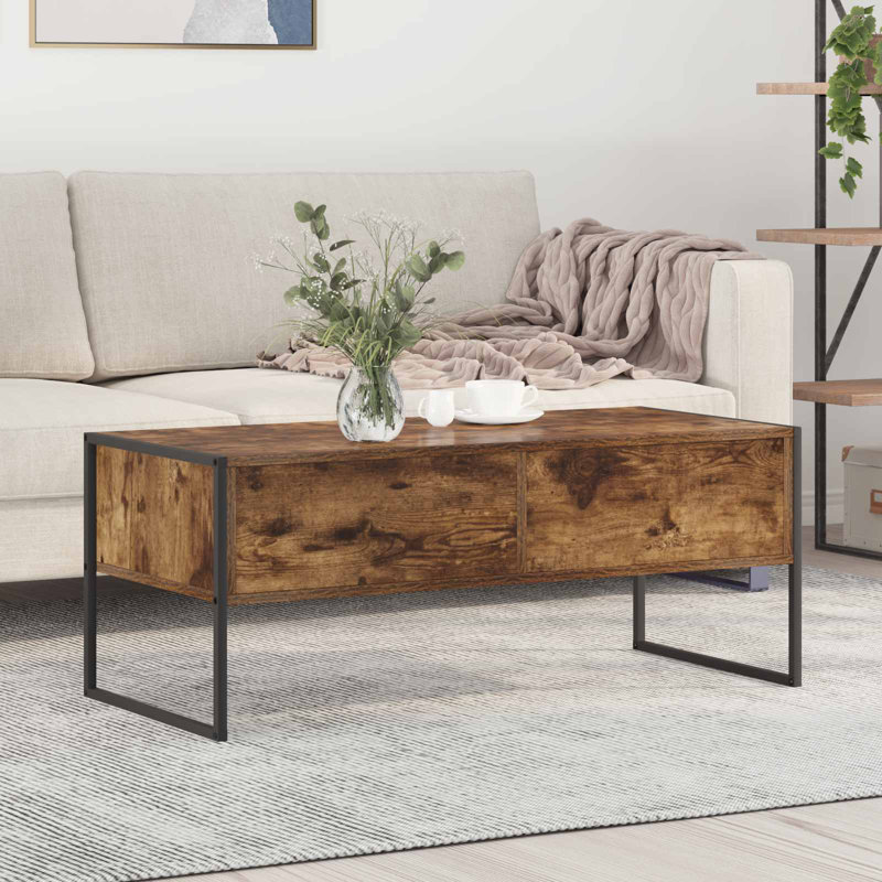 Coffee Table with Storage, Smoked Oak