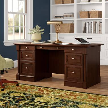 Janismore Weathered Gray Home Office Executive Desk