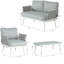 Mariano Steel 4-Pieces Coversation Set, Off White+Grey