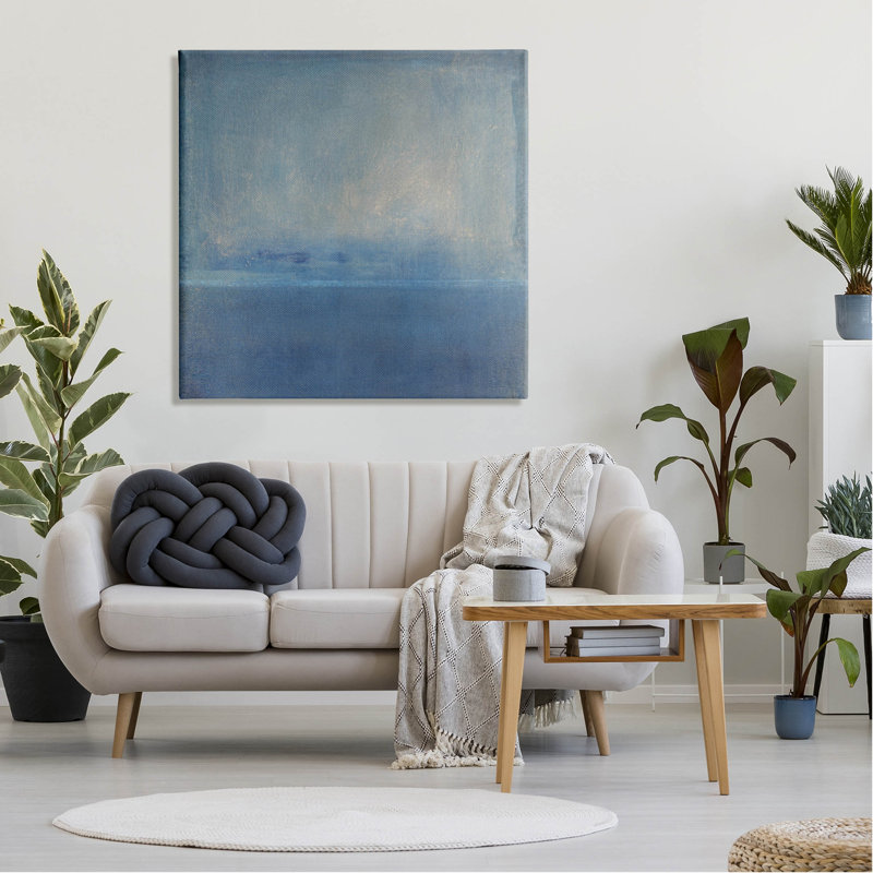 Art mural bleu abstrait par Tim Otoole, H 36 po x l 36 po x P 1,5 po