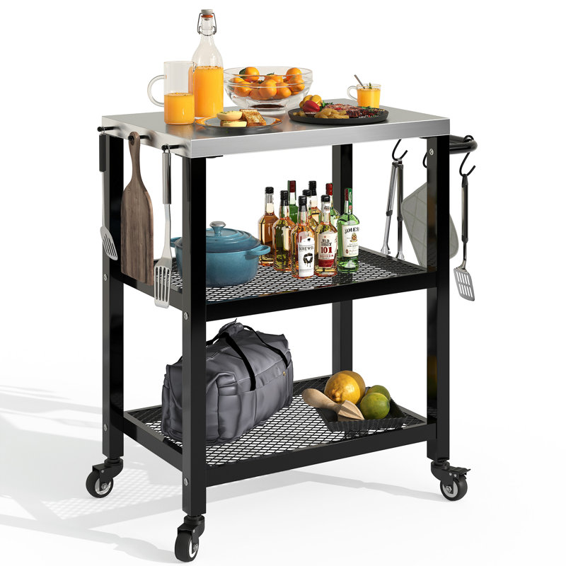 Abey Bar Cart with Metal Outer Material