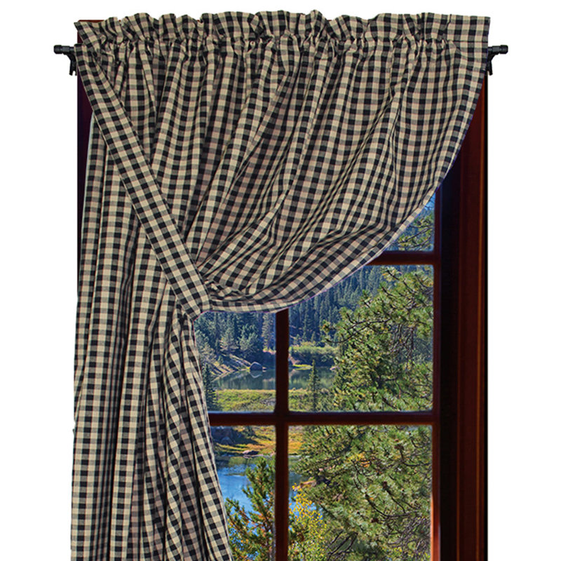 Rideau simple obscurcissant en coton Aaftab, Noir