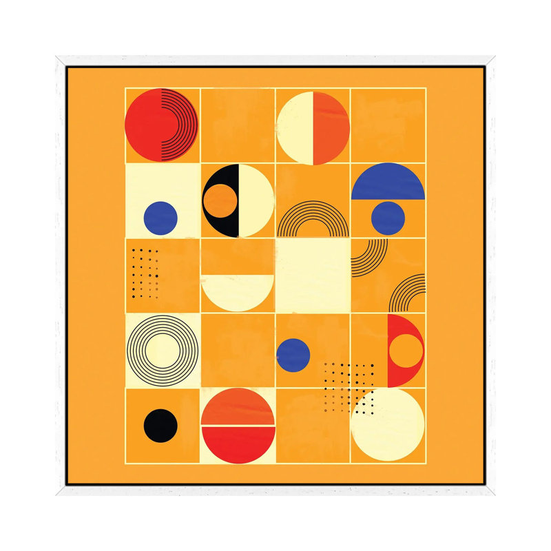 Mid Century Abstract III 1 Piece Wall Art on Canvas, 66.04 cm H x 66.04 cm W, White Framed