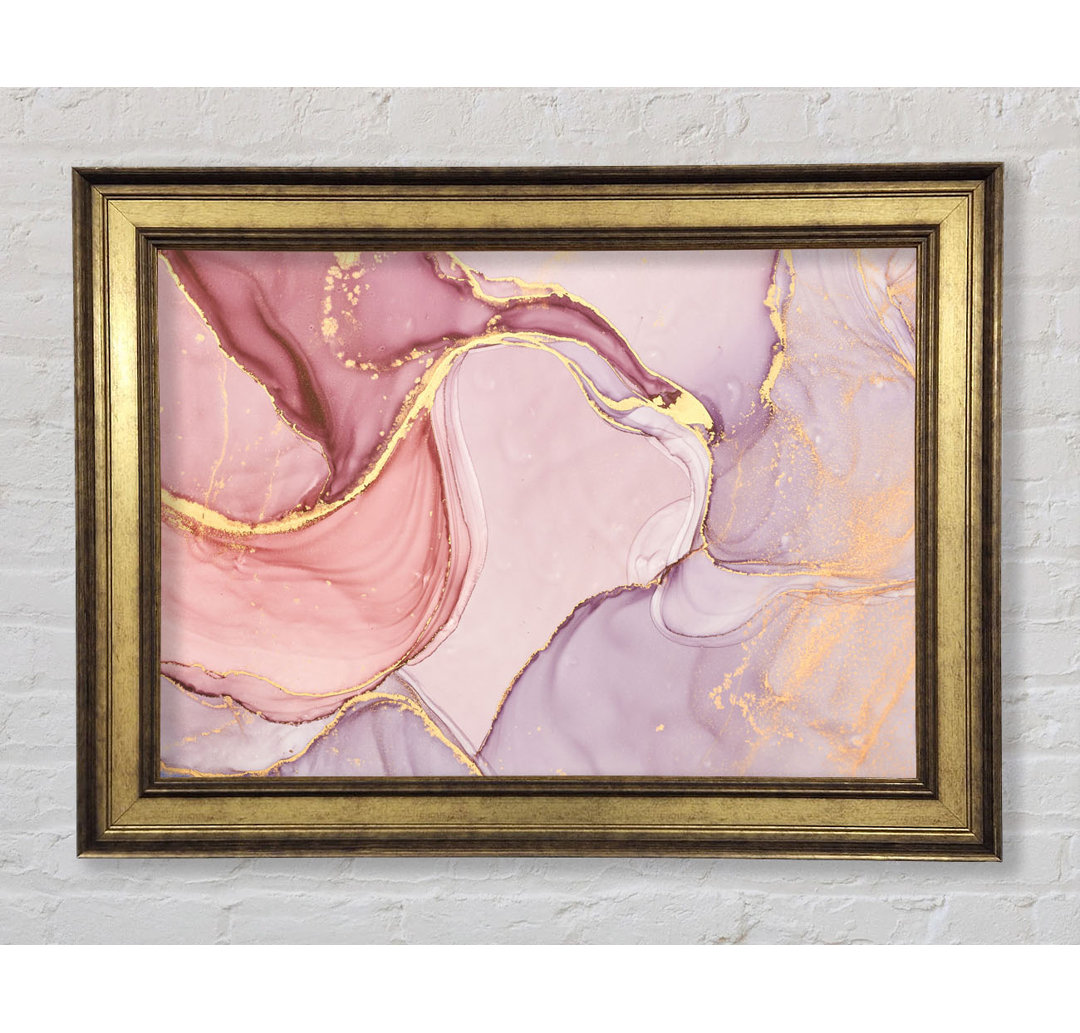 Gerahmtes Leinwandbild Oil Paint Pink And Gold