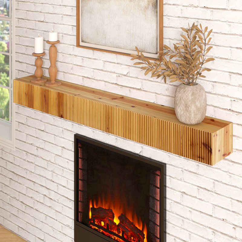 Euri 60" Rustic Fireplace Shelf Mantel