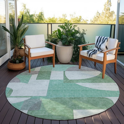 Tapis intérieur / extérieur vert Daeel