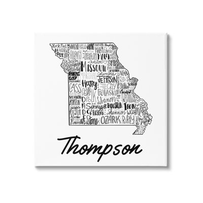 Missouri State Typography cmw-056 Personalized Wall Art