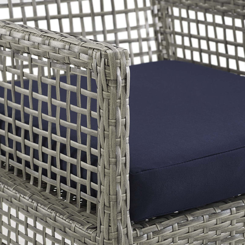 Chaise en rotin Havenside Home, Bleu marine