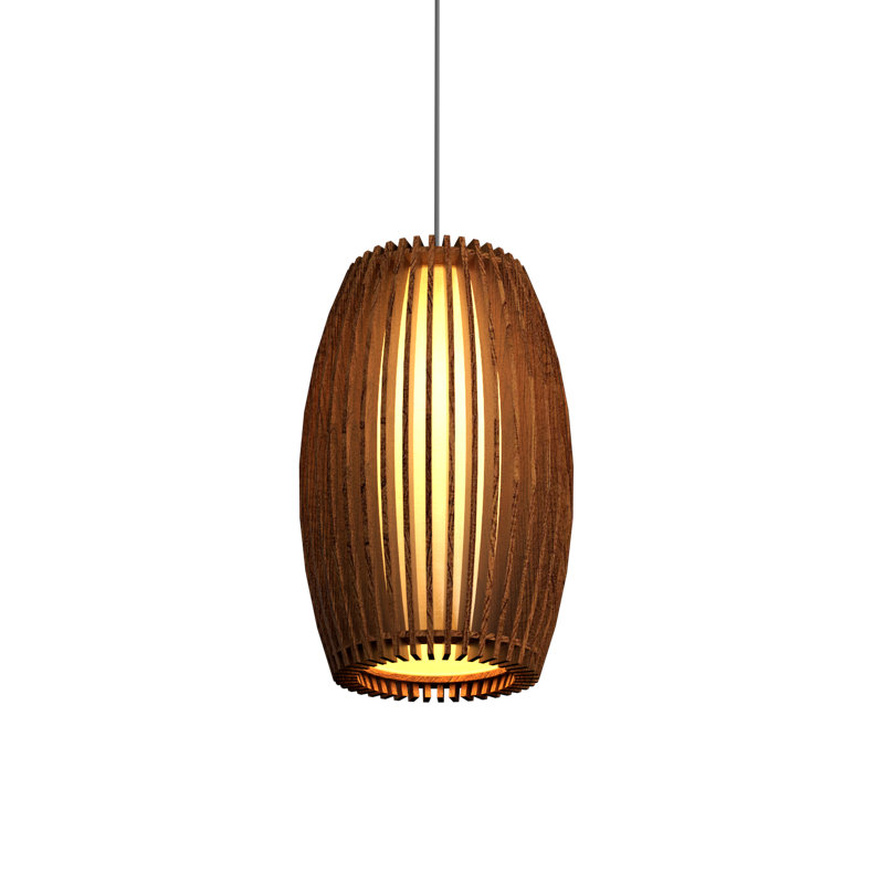Stecche Di Legno 1 - Light Pendant, Imbuia, 11.7" H x 7.8" W x 7.8" D