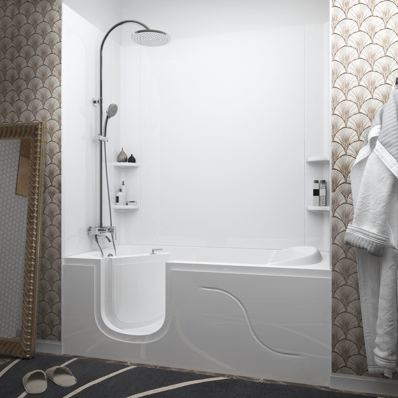 Stream 59.6'' x 30'' Whirlpool Bathtub, Left