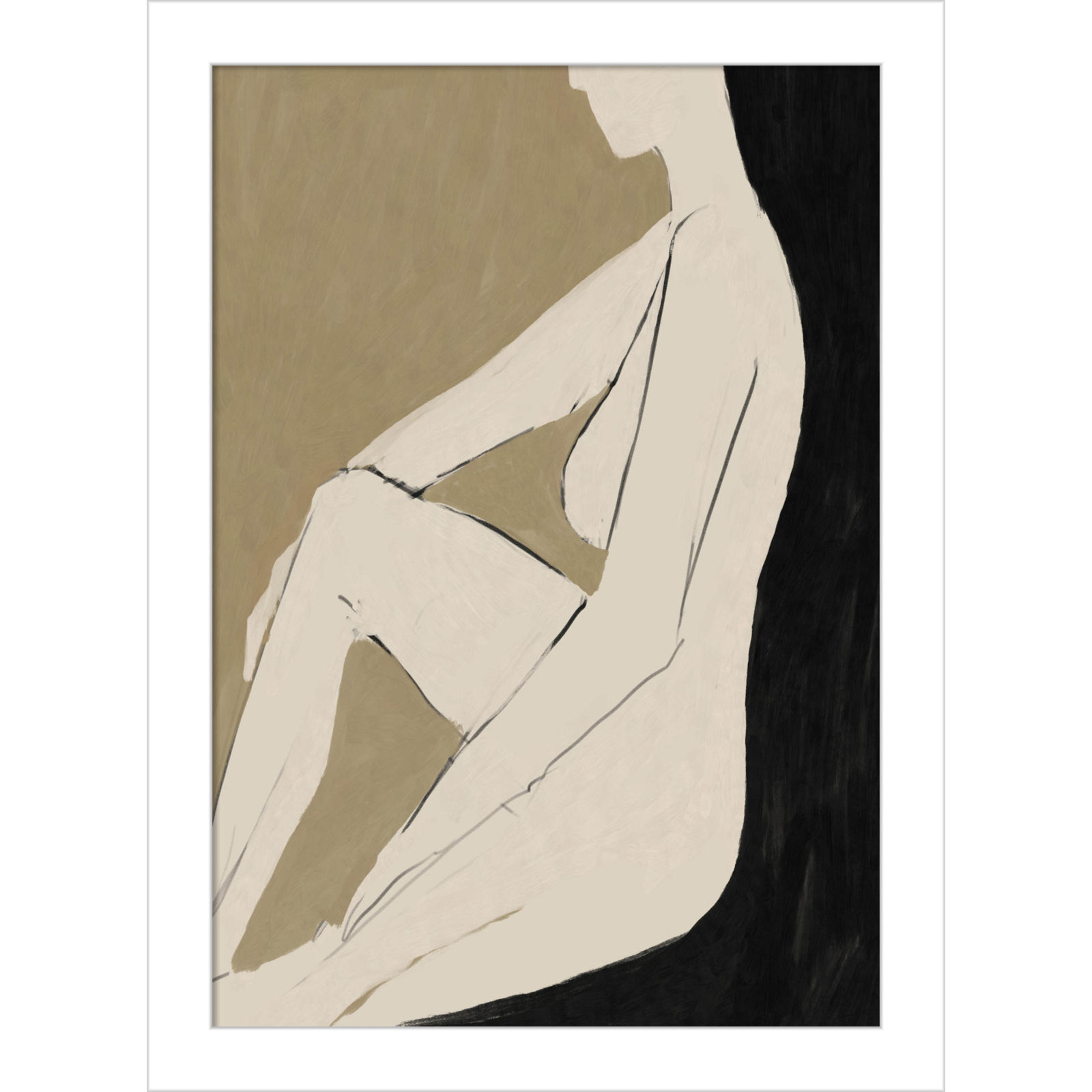 Chamois "Chill" Print by Dan Hobday, White Framed, 13" H x 10" W