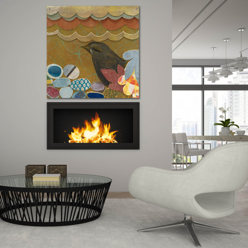 «Nesting Birds 1» par Candra Boggs, art mural en verre acrylique, H 36 po x l 36 po x P 0,2 po